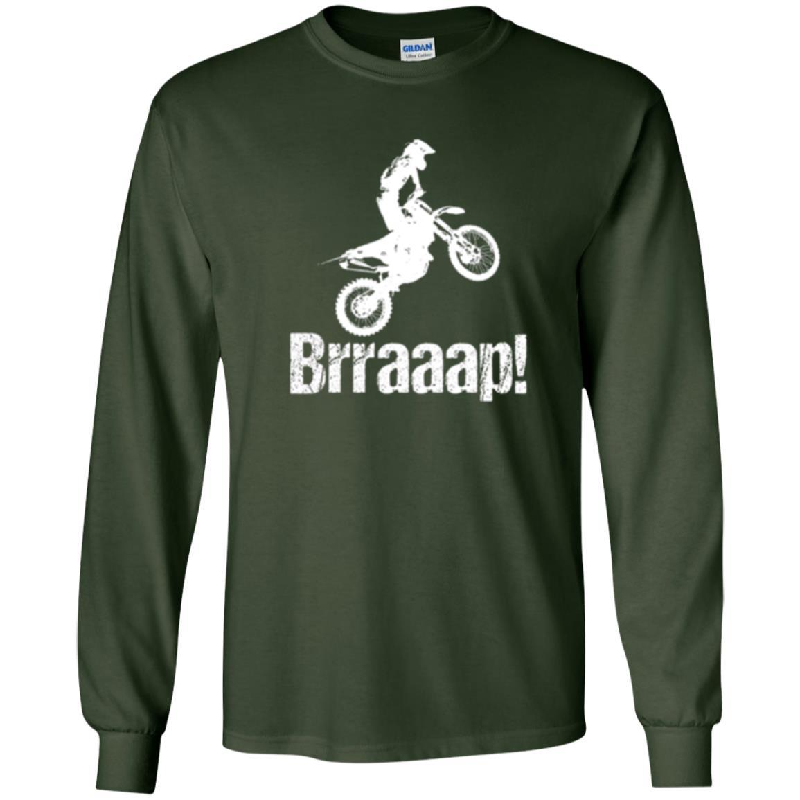 Motocross T-shirt Dirt Bike Rider Brraaap Forest Green