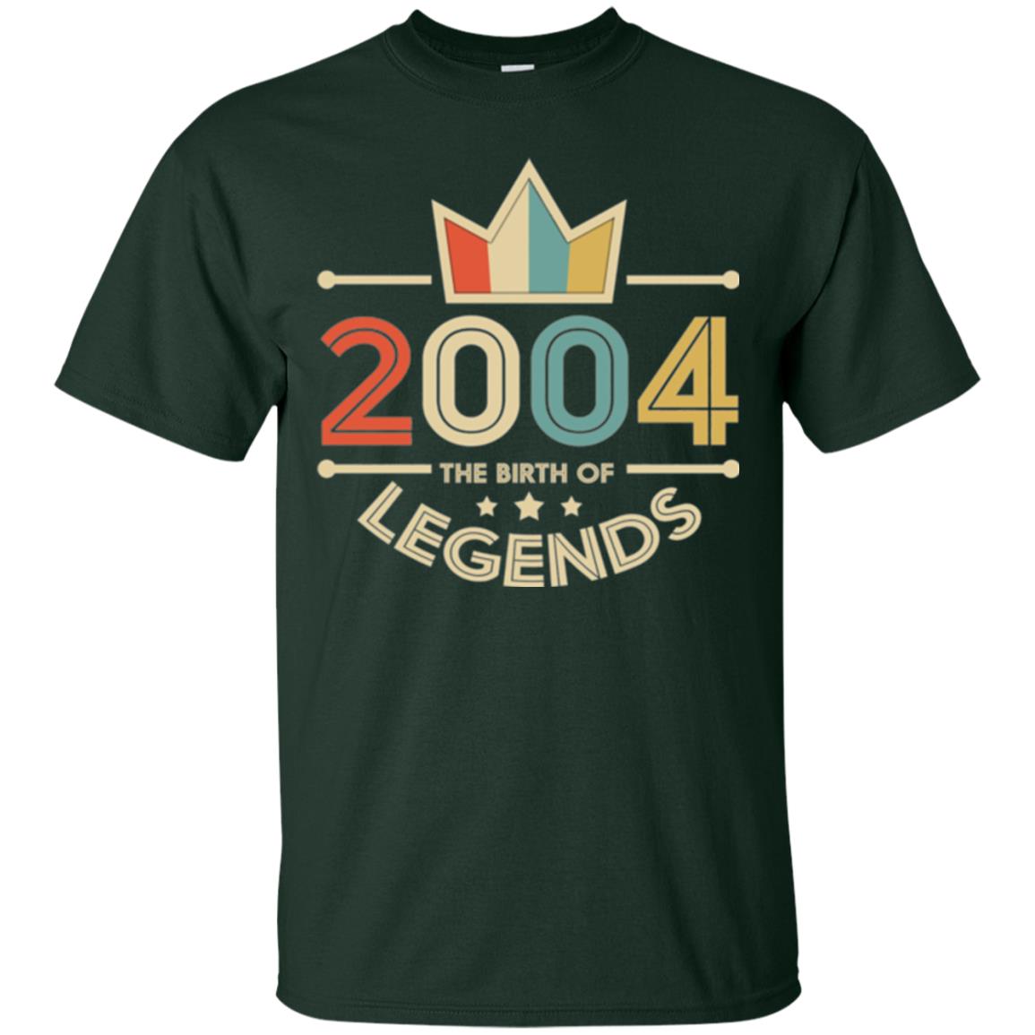 Brithday T-shirt Vintage 2004 The Birth Of Legends Forest Green