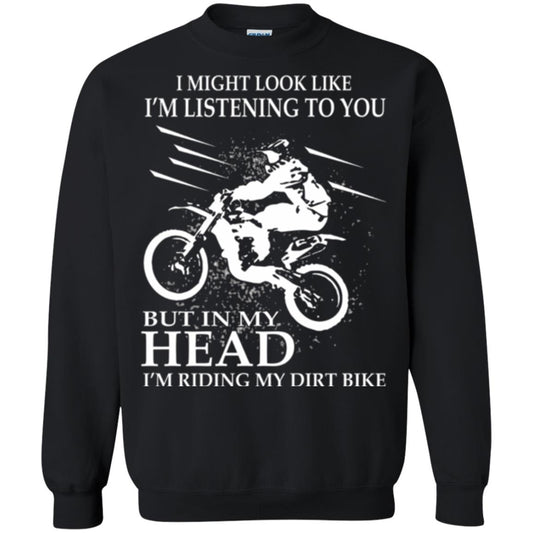 Funny Motocross T-shirt I_m Riding My Dirt Bike Black