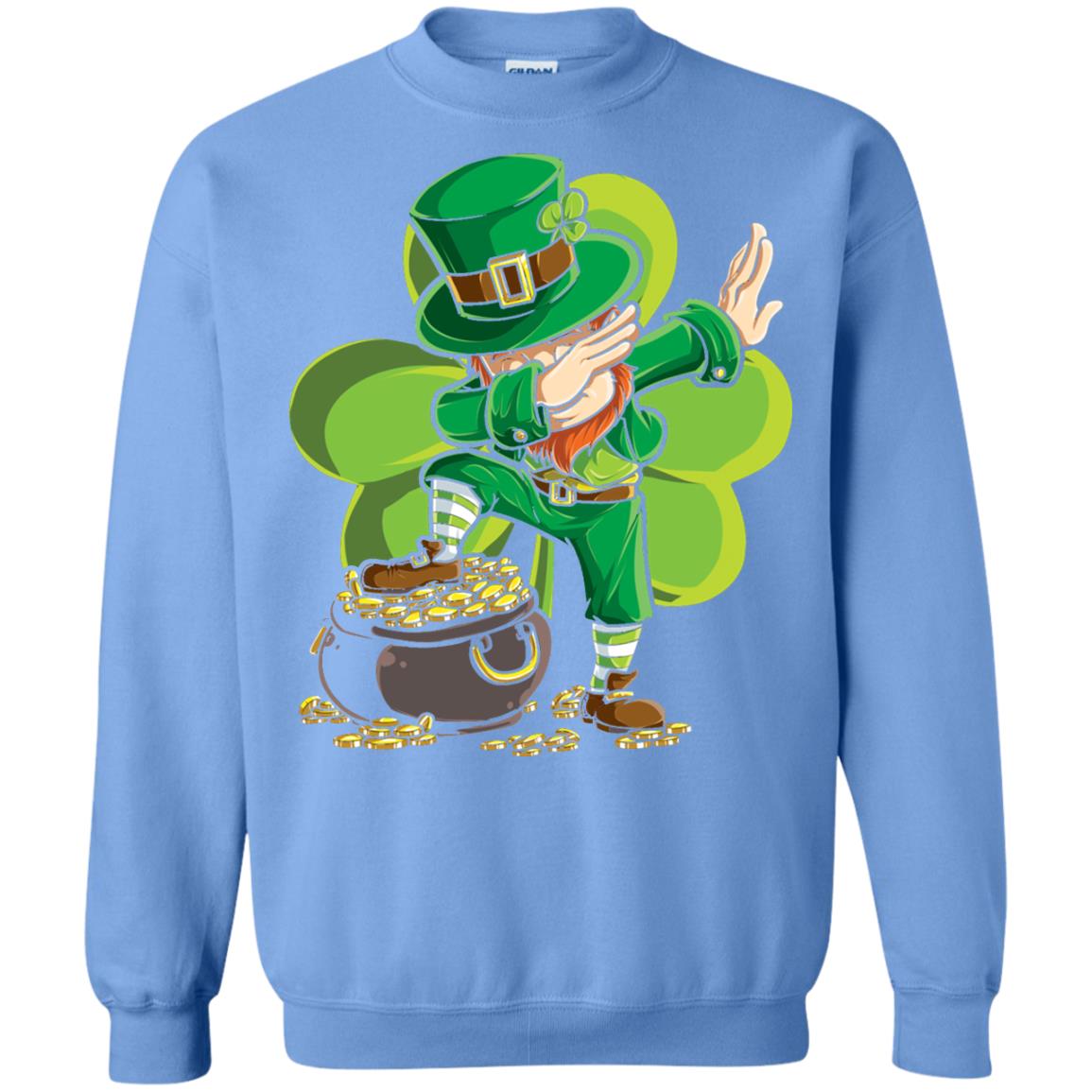 Dabbing Leprechaun St Patricks Day T-shirt Carolina Blue