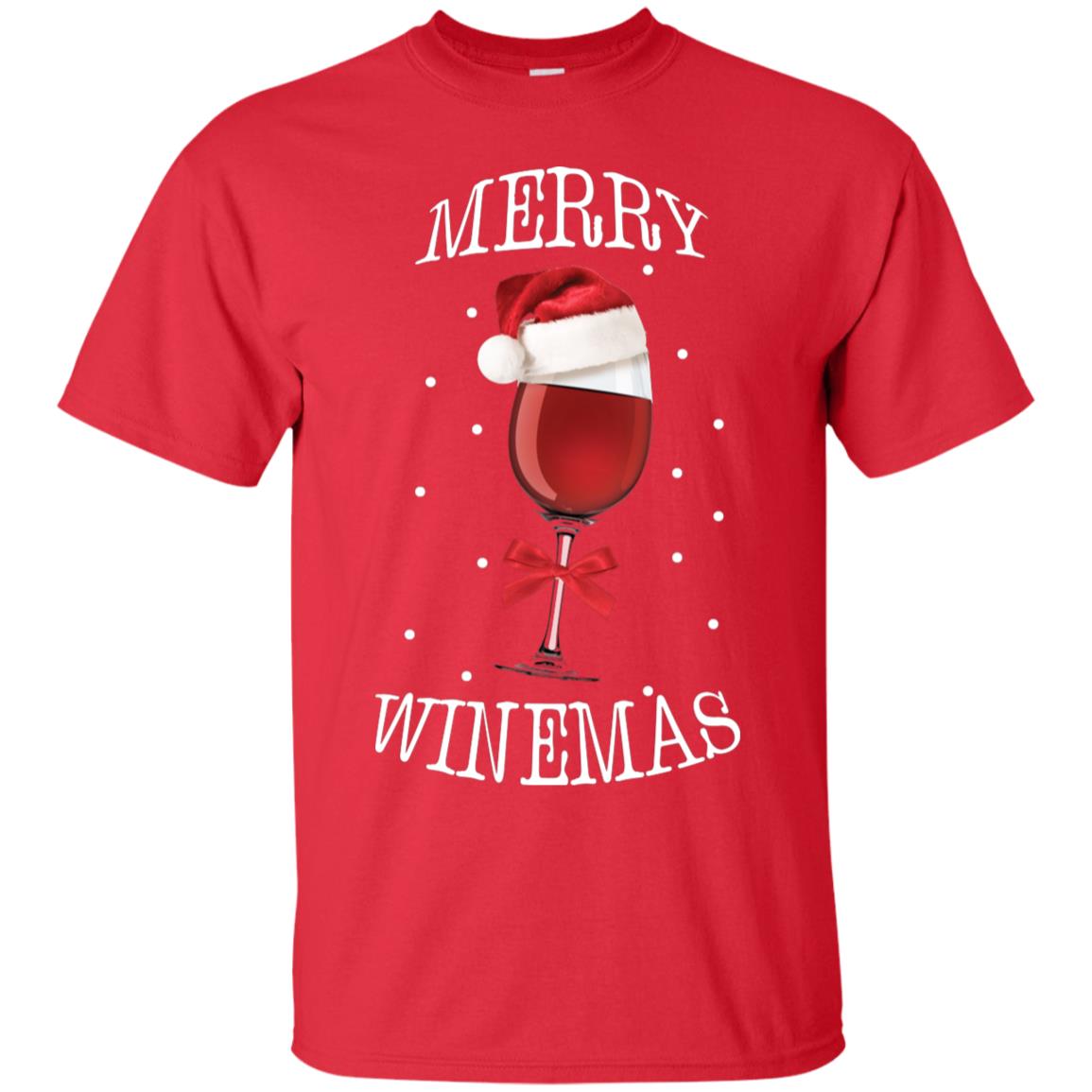 Merry Wine-mas X-mas Wine Drinking Lovers Gift Shirt Red