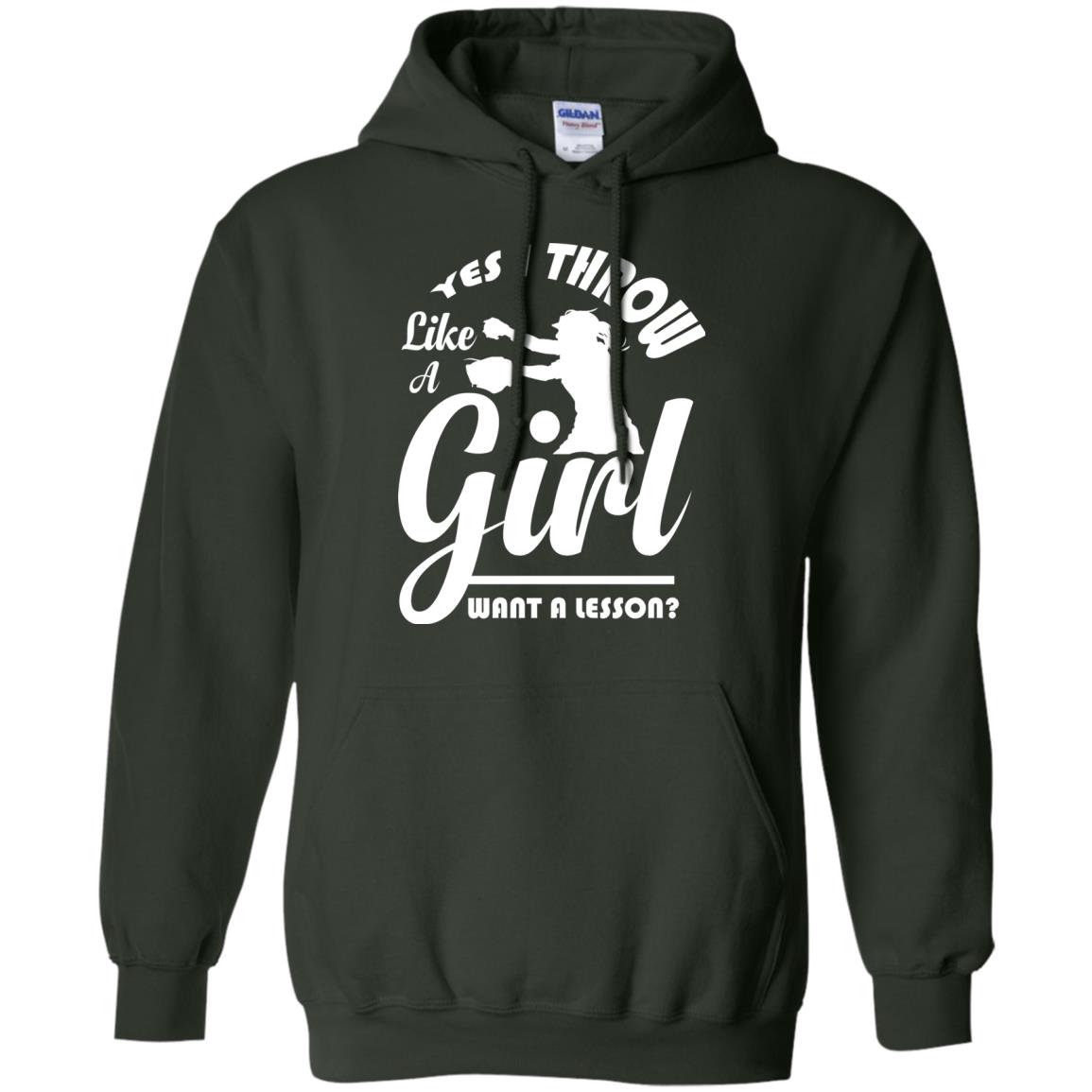 Softball Lover T-shirt Yes I Throw Like A Girl Want A Lesson Forest Green