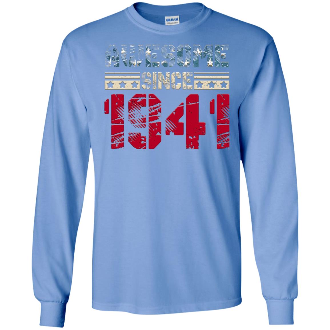 Awesome Since Legends Born In 1941 77 Years Old Birthday Shirt For Dad Or Papa Carolina Blue