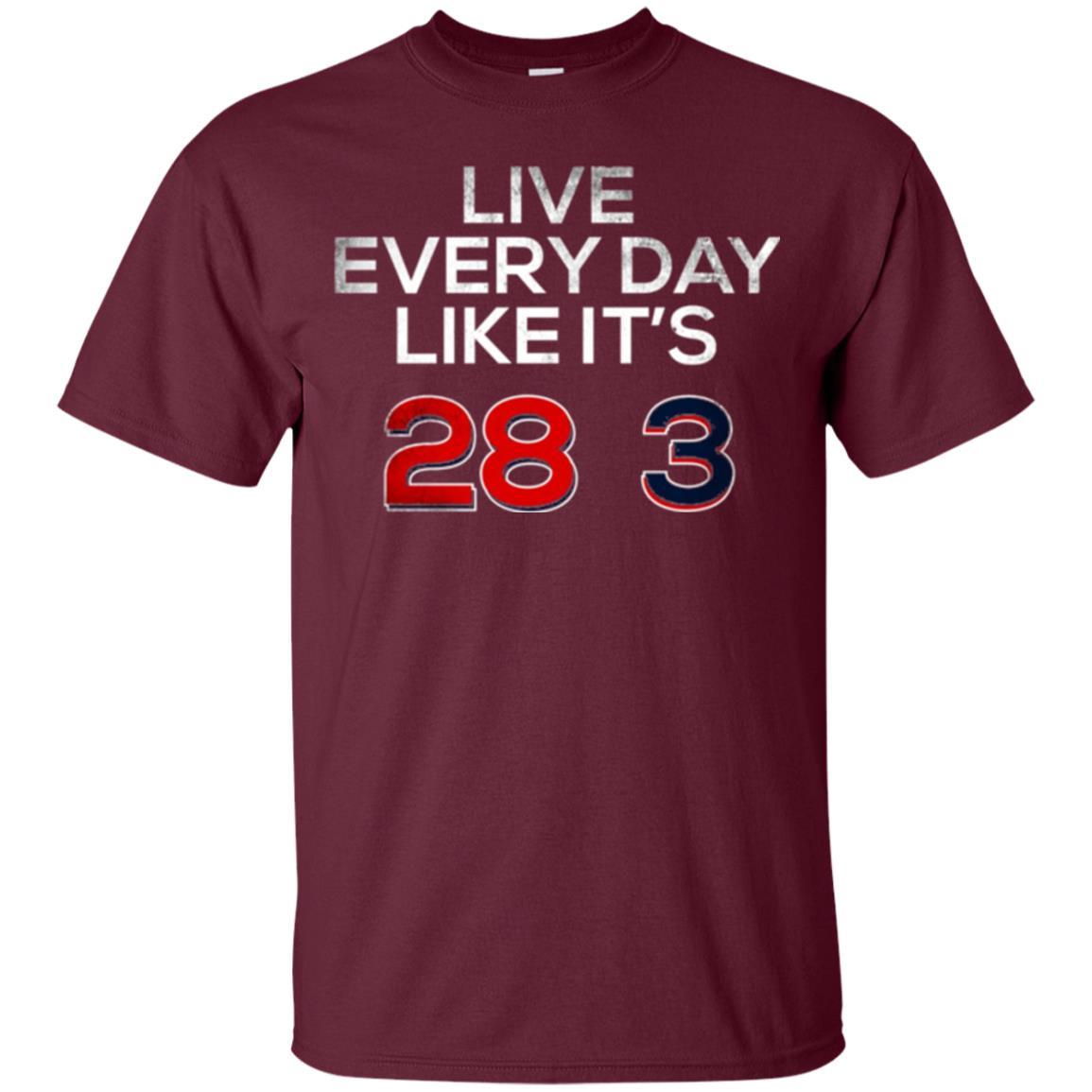 Patriotic Americans T-shirt Live Every Day Like It_s 28-3 Maroon