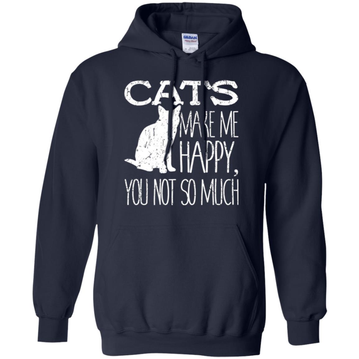 Cat Lover T-shirt Cats Make Me Happy You Not So Much Navy