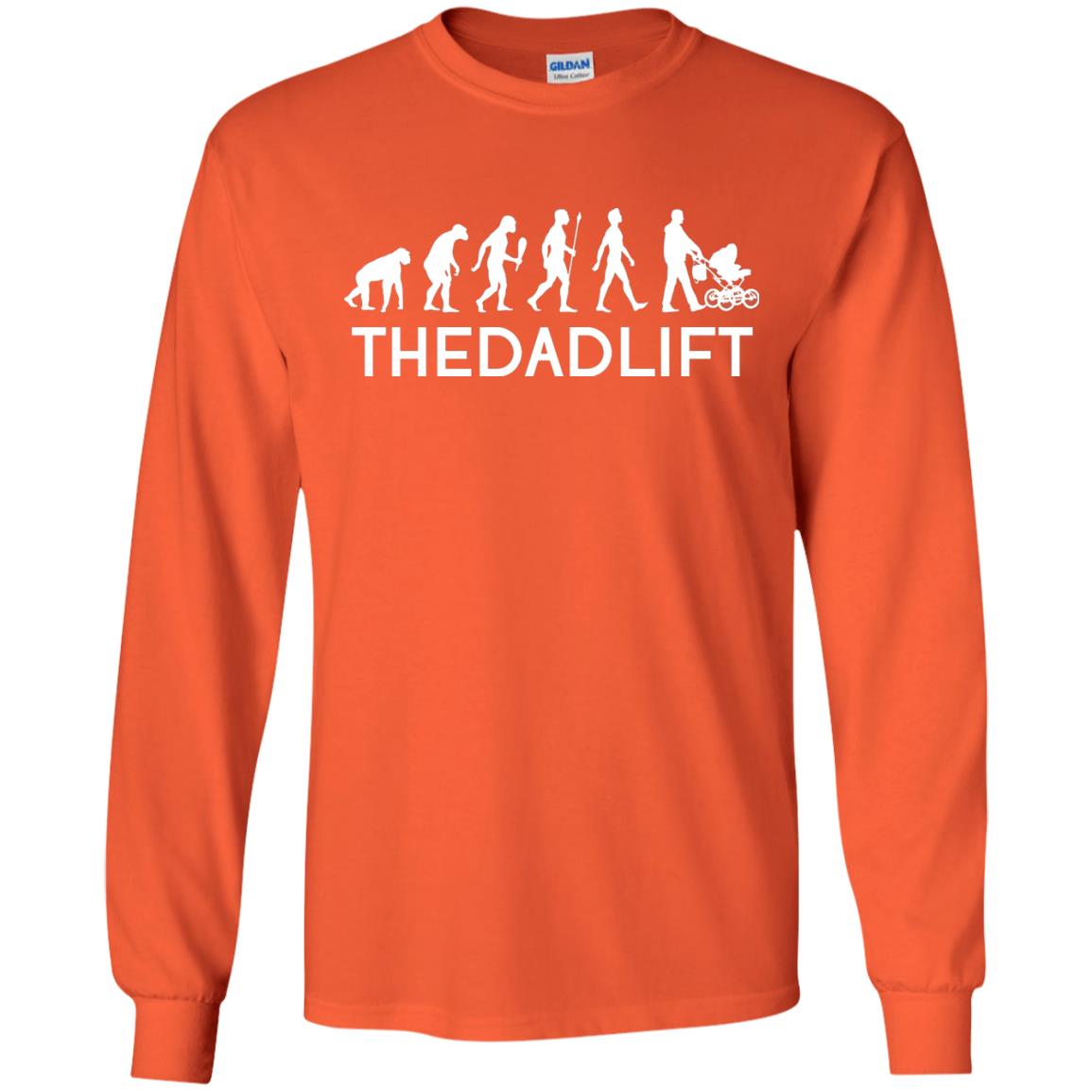 The Evolution Of Man T-shirt The Dad Lift Orange