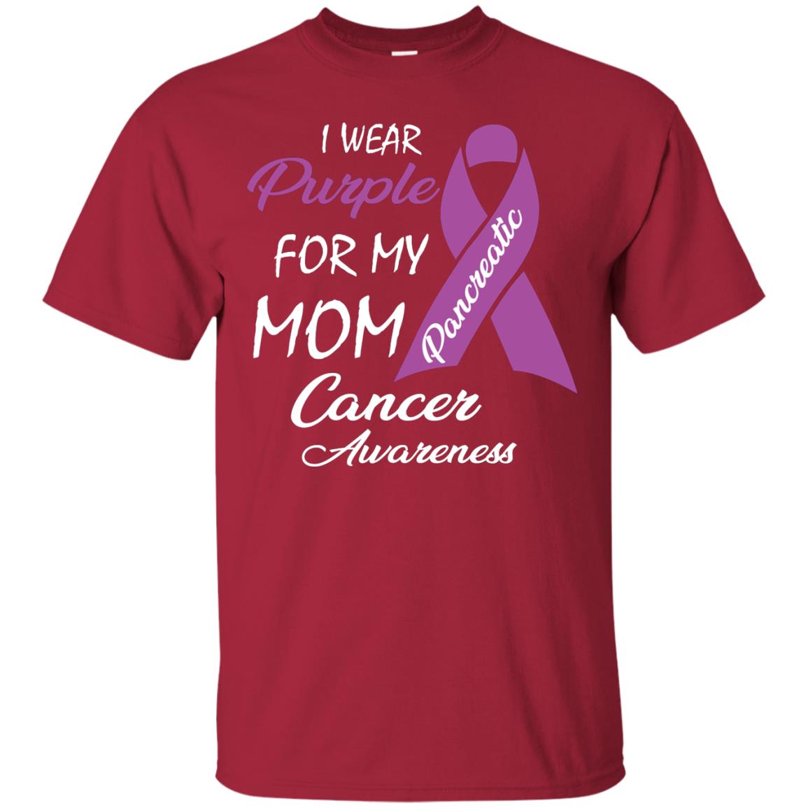 I Wear Purple For My Mom Pancreatic Cancer Awareness Gift Shirt Cardinal