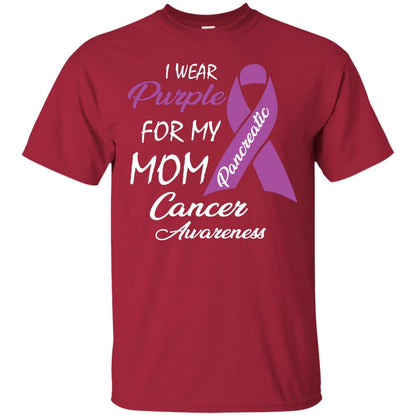 I Wear Purple For My Mom Pancreatic Cancer Awareness Gift Shirt Cardinal