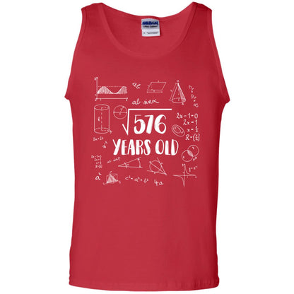 Square Root Of 576 24th Birthday 24 Years Old Math T-shirt Red
