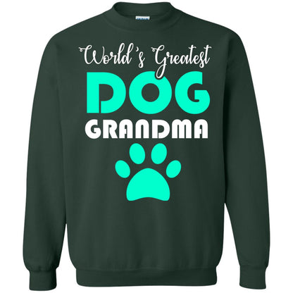 World_s Greatest Dog Grandma Cool Shirt For Mama Love Dogs Forest Green