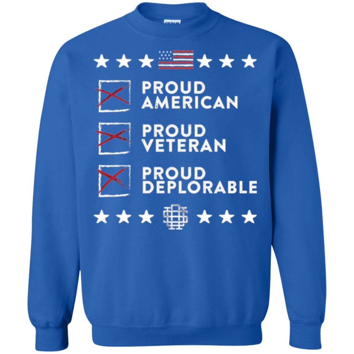 American T-shirt Proud American, Proud Veteran, Proud Deplorable Royal