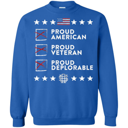 American T-shirt Proud American, Proud Veteran, Proud Deplorable Royal