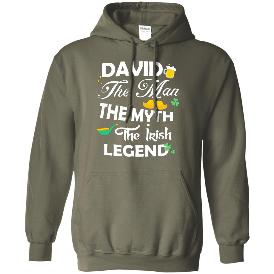 Saint David's Day T-shirt David The Man The Myth The Irish Legend Military Green