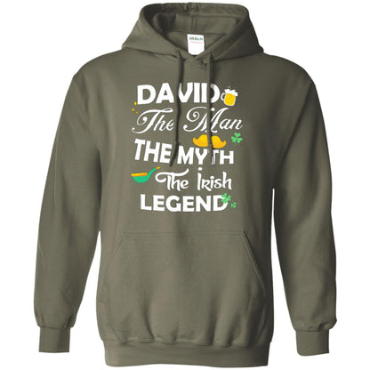 Saint David's Day T-shirt David The Man The Myth The Irish Legend Military Green