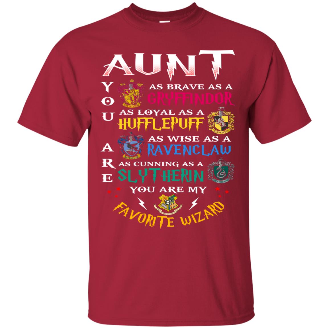 Aunt My Favorite Wizard Harry Potter Fan T-shirt Cardinal