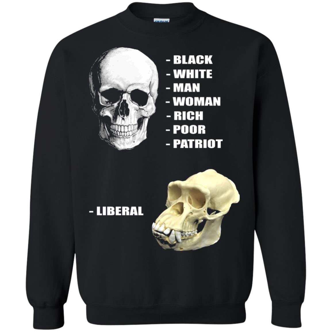Funny Cool Skulls T-shirt Modern America Patriot Liberal Black