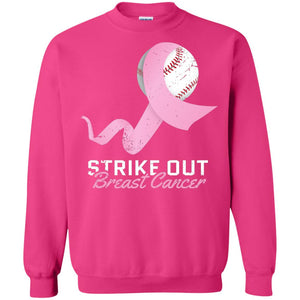 Strike Out Breast Cancer T-shirt Pink Ribbon And Baseball
