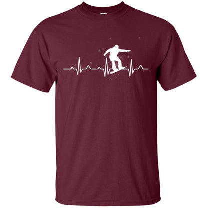 Heartbeat Snowboarding T-shirt Maroon