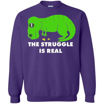 Funny Dinosaus T-shirt The Struggle Is Real Purple