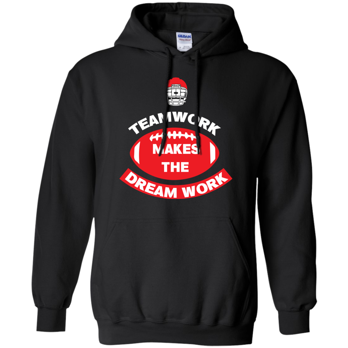 Football T-shirt TeamWork Makes The Dreamwork Black