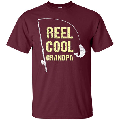 Reel Cool Grandpa Fisherman T-shirt Maroon