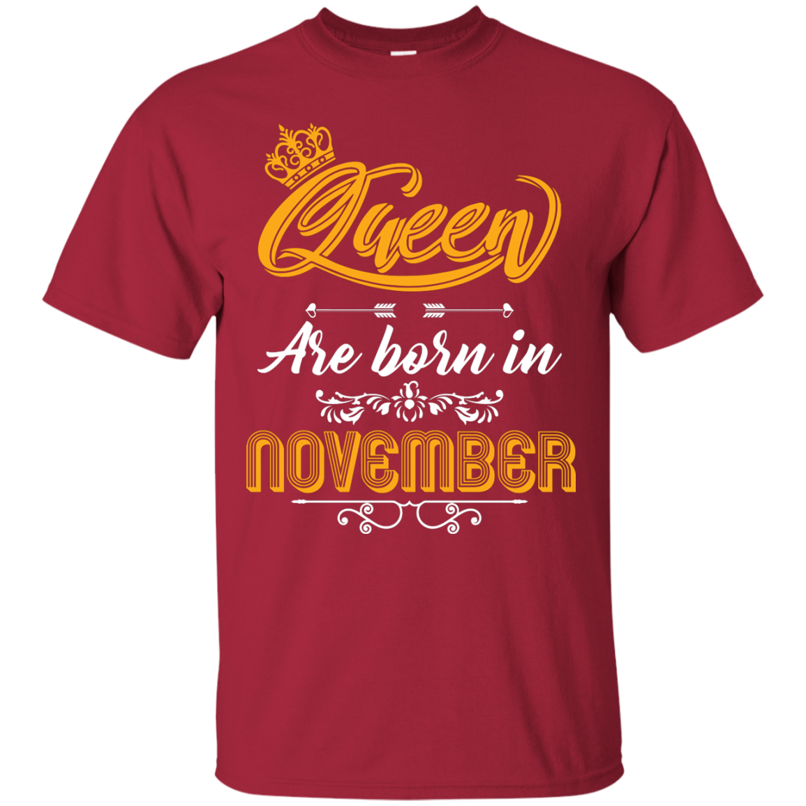 Brithday T-Shirt Queen Are Born In November Cardinal