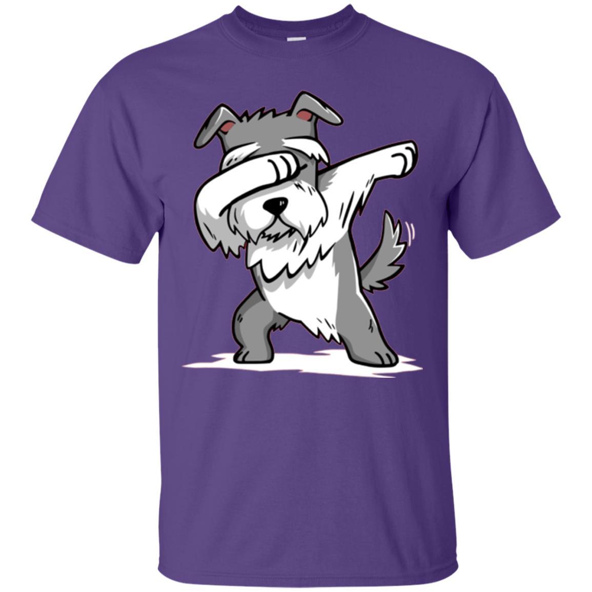 Dog Lover T-shirt Miniature Schnauzer Cute Dabbing Purple