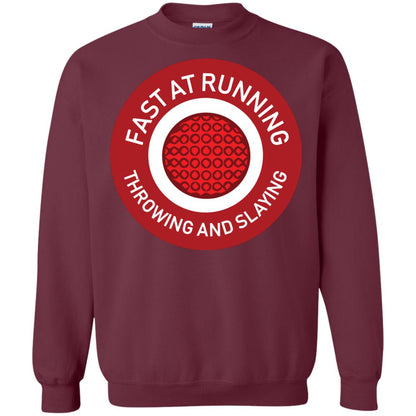 Fast At Running Throwing And Slaying Dodgeball Shirts Maroon