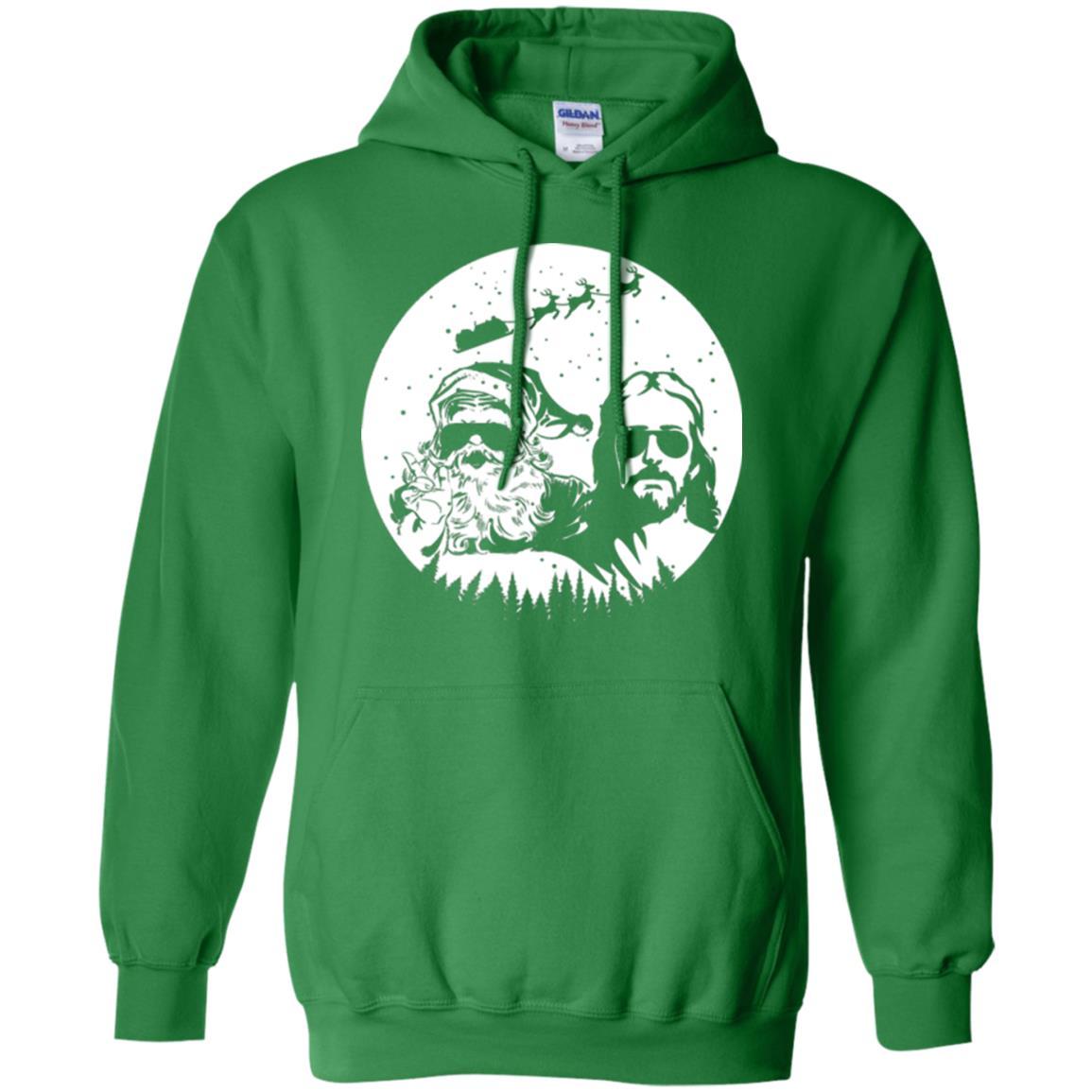 Christmas T-shirt Jesus And Santa Claus Irish Green