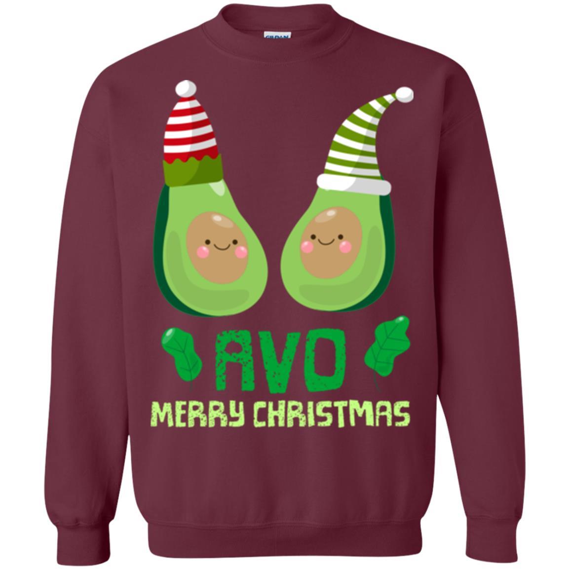 Avocado Merry Christmas T-shirt Maroon