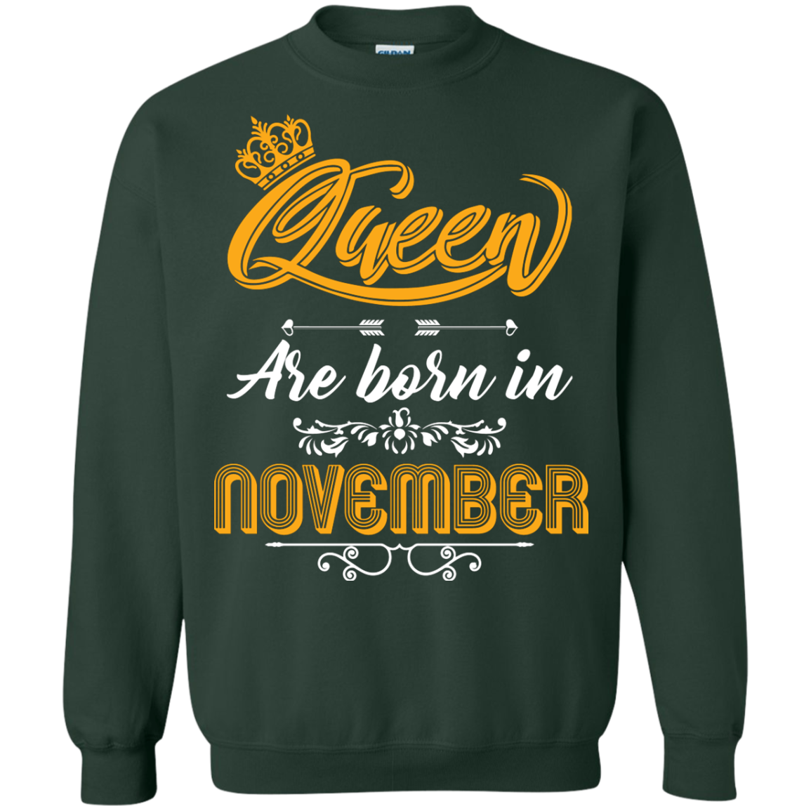 Brithday T-Shirt Queen Are Born In November Forest Green