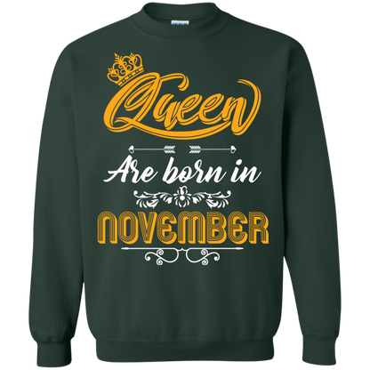Brithday T-Shirt Queen Are Born In November Forest Green