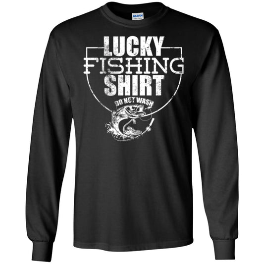 Fisherman T-shirt Lucky Fishing Shirt Do Not Wash Black