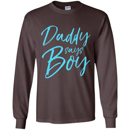 Daddy Says Boy Blue Gender Reveal Announcement Dark Chocolate