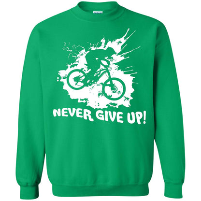 Biker T-shirt Never Give Up Irish Green