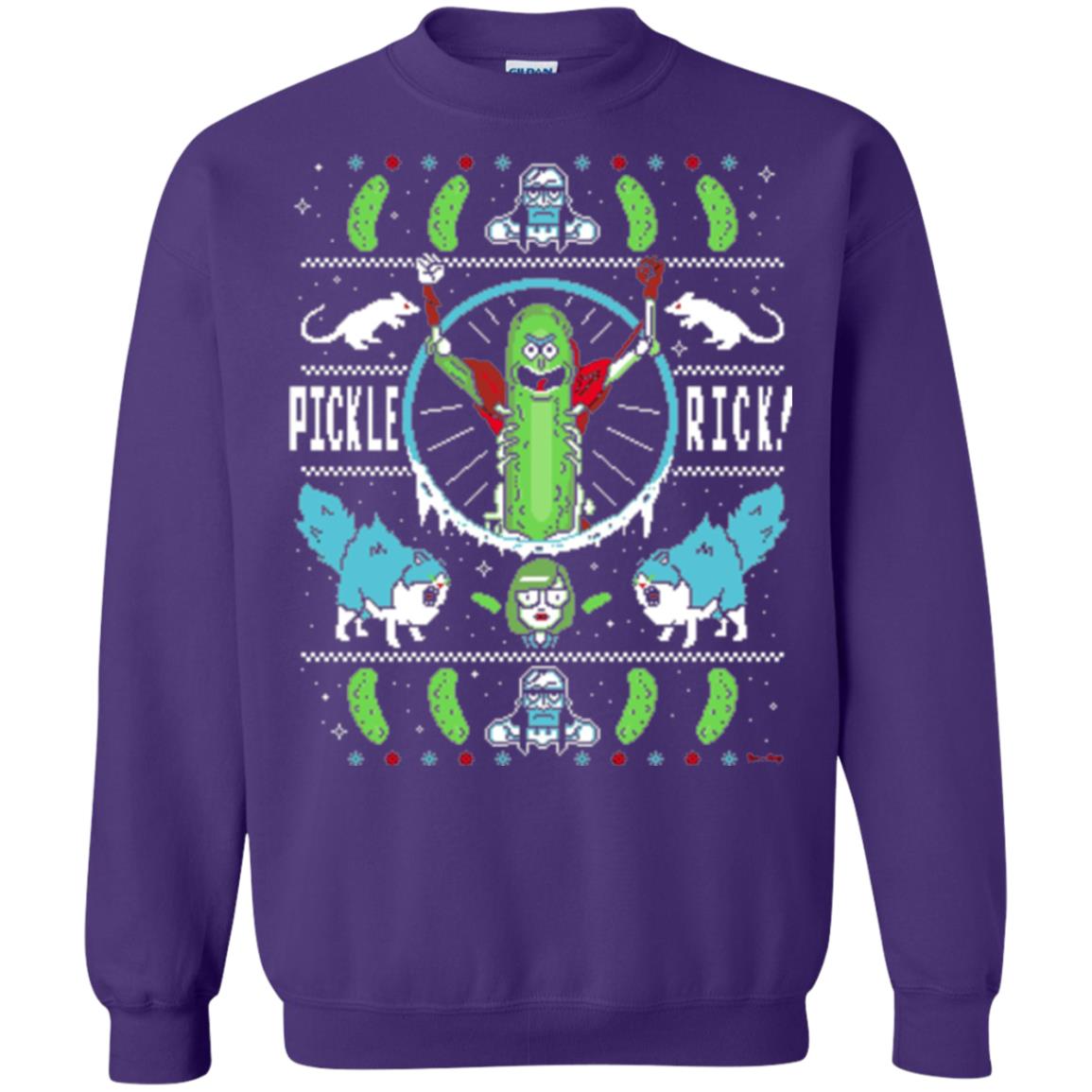 Rick And Morty T-shirt Festive Pickle Rick Purple