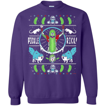 Rick And Morty T-shirt Festive Pickle Rick Purple