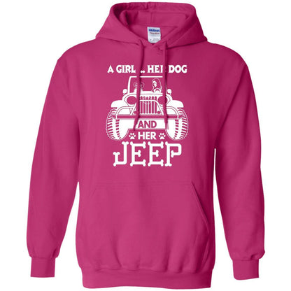 Dog Lover T-shirt A Girl Her Dog And Her Jeep Heliconia
