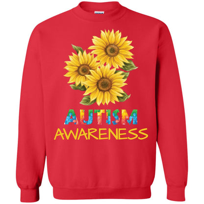 Autism Awareness Sunflower Shirt Red