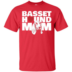 Basset Hound Mom Heart T-shirt