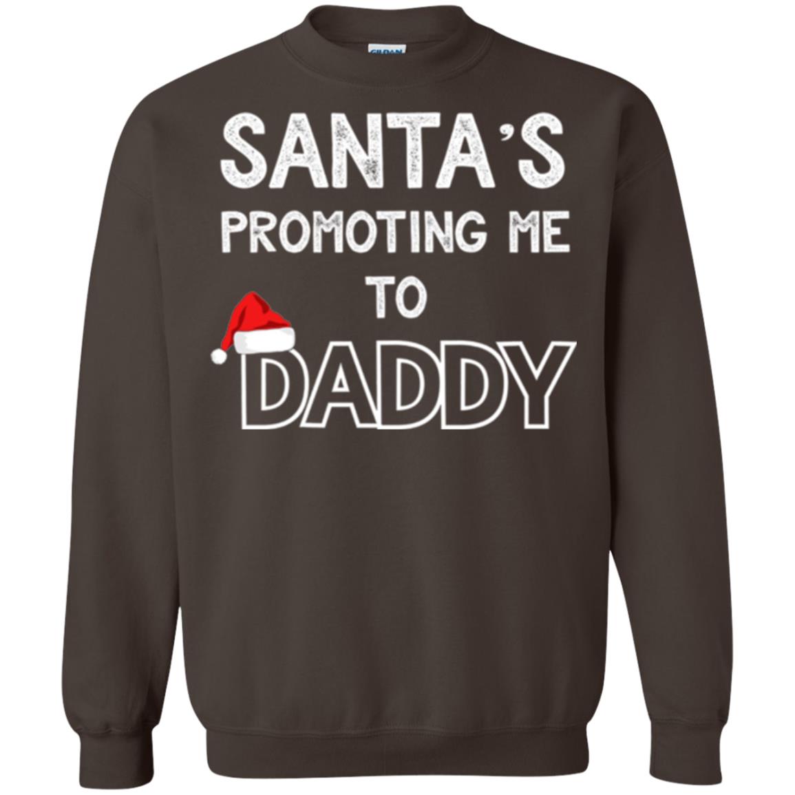 Pregnancy Announcement T-shirt Santa Promoting Me To Daddy Dark Chocolate
