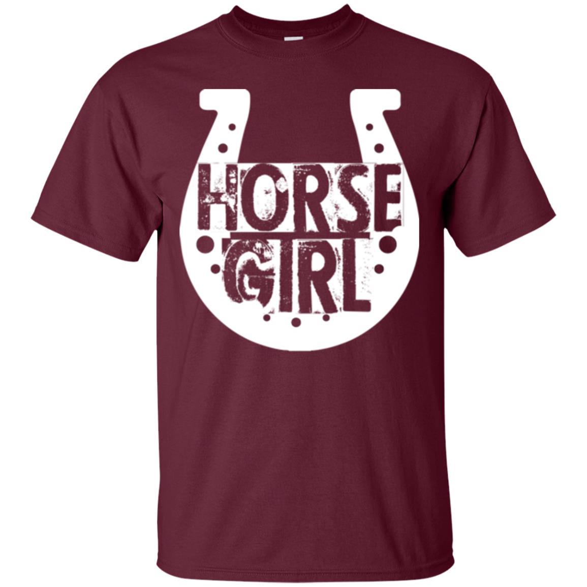 Horse Girl T-shirt I Love My Horses Racing Maroon