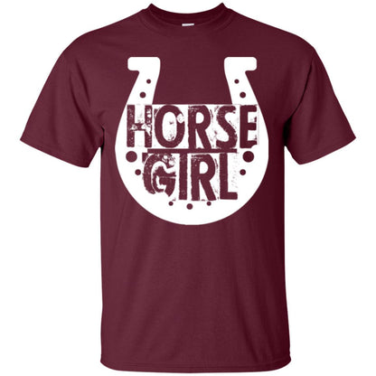 Horse Girl T-shirt I Love My Horses Racing Maroon