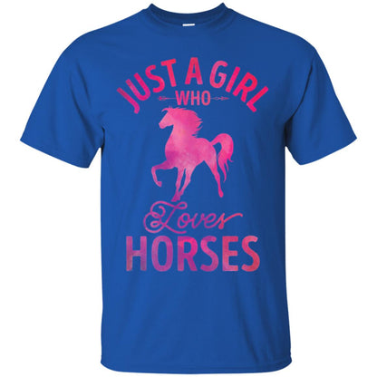 Just A Girl Who Loves Horses T-shirt Watercolor Horse Royal