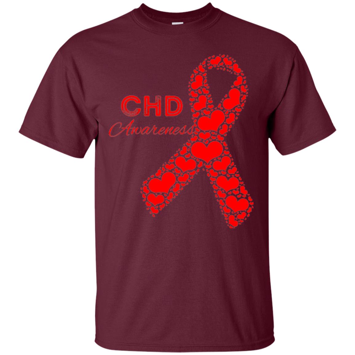 Chd Congenital Heart Defect Awareness T-shirt National Wear Red Maroon