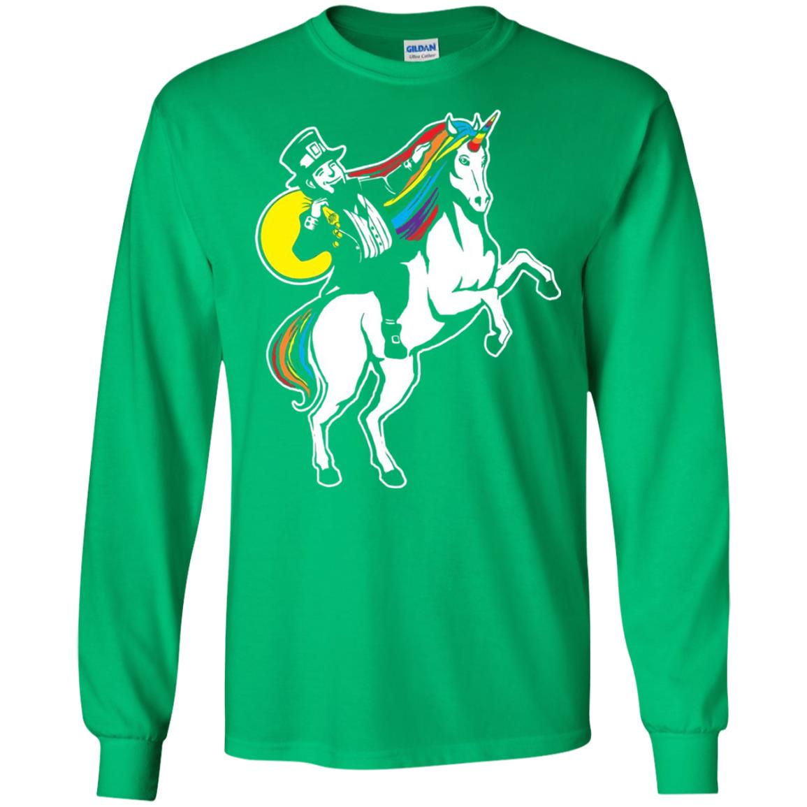 St Patrick Day Lepricorn Leprechaun Riding Unicorn T-shirt Irish Green