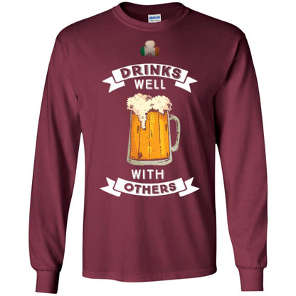 St. Patrick's Day T-shirt Drinks Well With Others Maroon