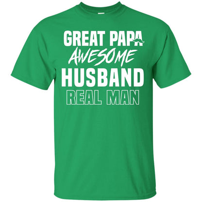 Great Papa Awesome Husband Real Man Father's Day Shirt Irish Green