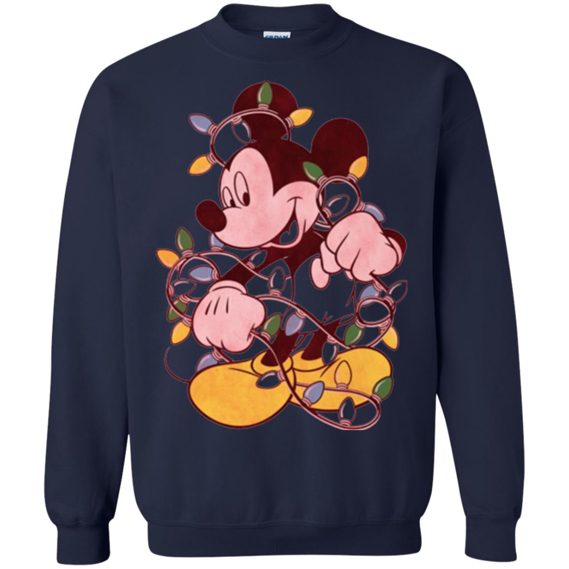 Christmas Lights T-shirt Disney Mickey Mouse Navy