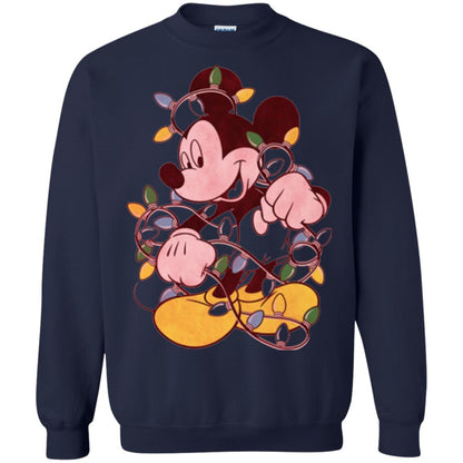 Christmas Lights T-shirt Disney Mickey Mouse Navy